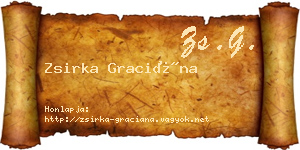 Zsirka Graciána névjegykártya